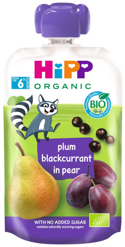 Hipp BIO Hippies hruška-černý rybíz-švestka 100 g