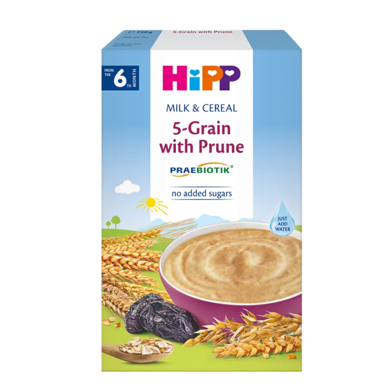 Hipp Mléčná kaše PRAEBIOTIK vícezrnná se švestkami 250 g