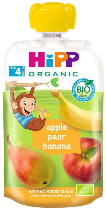 HIPP 100% ovoce jablko hruška banán BIO 100 g