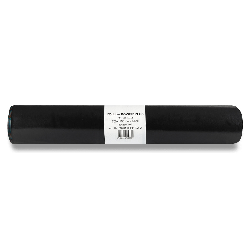 Power Plus - barevné pytle na odpadky - 120 l, 10 ks, 70 mikronů, černé