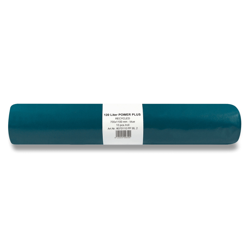 Power Plus - barevné pytle na odpadky - 120 l, 10 ks, 70 mikronů, modré