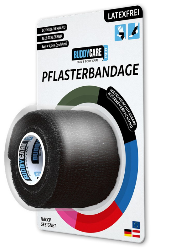 BUDDYCARE®MED Náplast 5 cm x 4,5 m černá