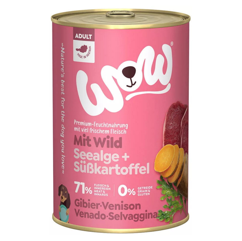 WOW Zvěřina s batáty adult konzerva pro psy 400 g
