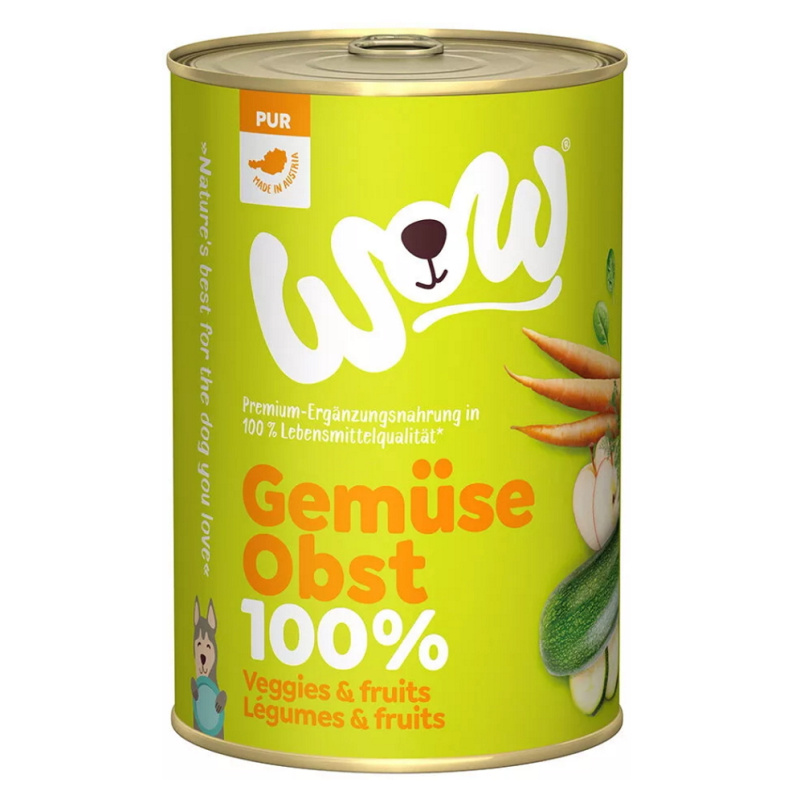 WOW Zelenina a ovoce PUR konzerva pro psy 400 g