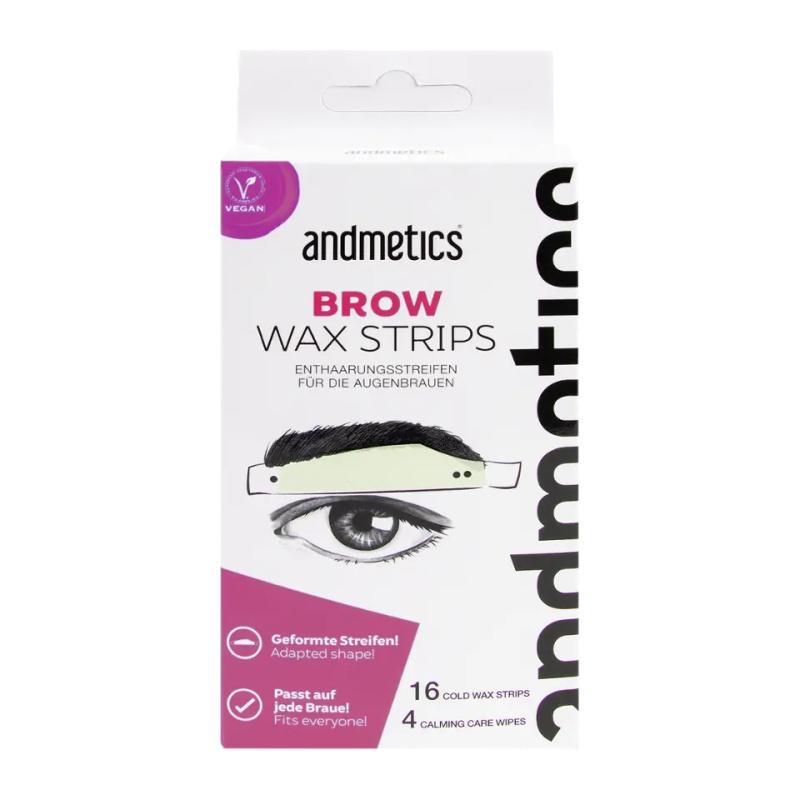andmetics Wax Strips Brow voskové depilační pásky na obočí 16 ks