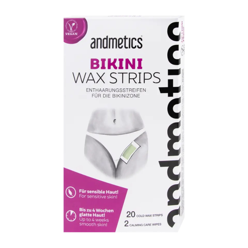 Andmetics Depilační voskové pásky Bikini 20 ks