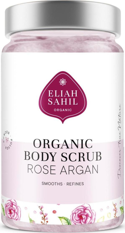 Eliah Sahil Organic Tělový peeling růže a argan, 256 g