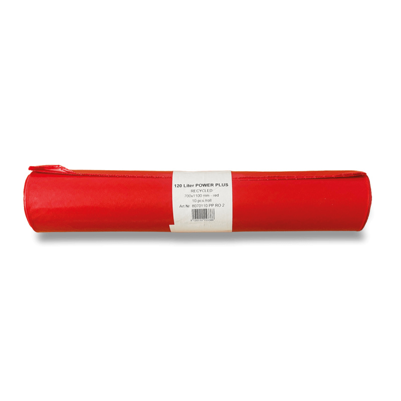 Power Plus - barevné pytle na odpadky - 120 l, 10 ks, 70 mikronů, červené