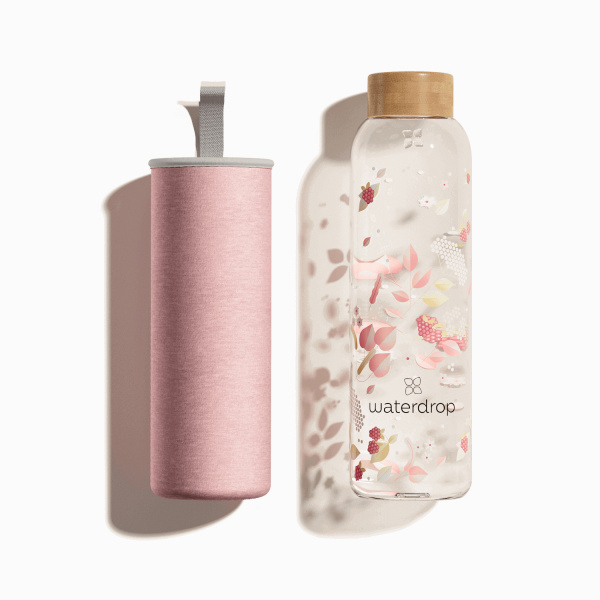 Waterdrop Glass Edition skleněná láhev na vodu Flair 600 ml