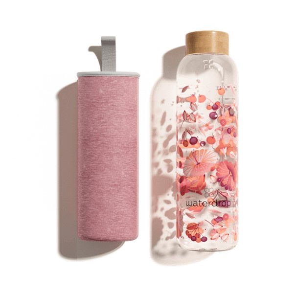Waterdrop Glass Edition skleněná láhev na vodu Relax 600 ml