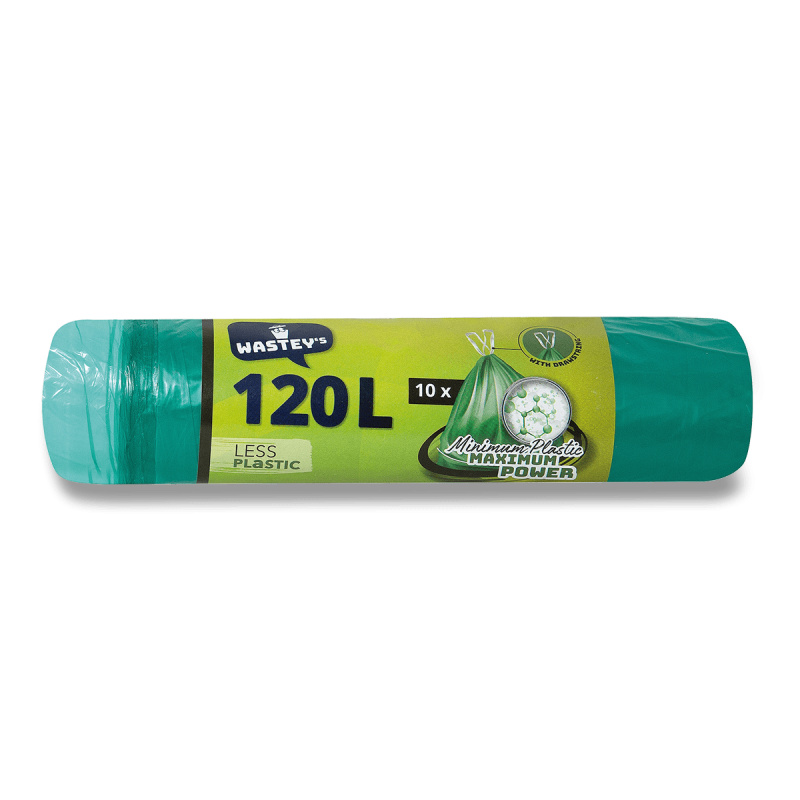 Wastey´s Less Plastic - zatahovací pytle na odpadky - 120 l, 10 ks, 21 mikronů