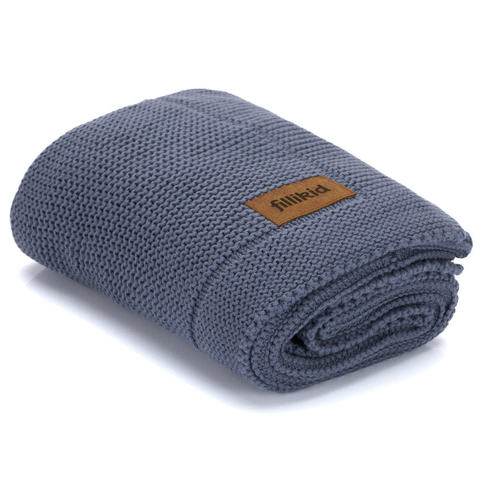 Fillikid Pletená dětská deka knit blue