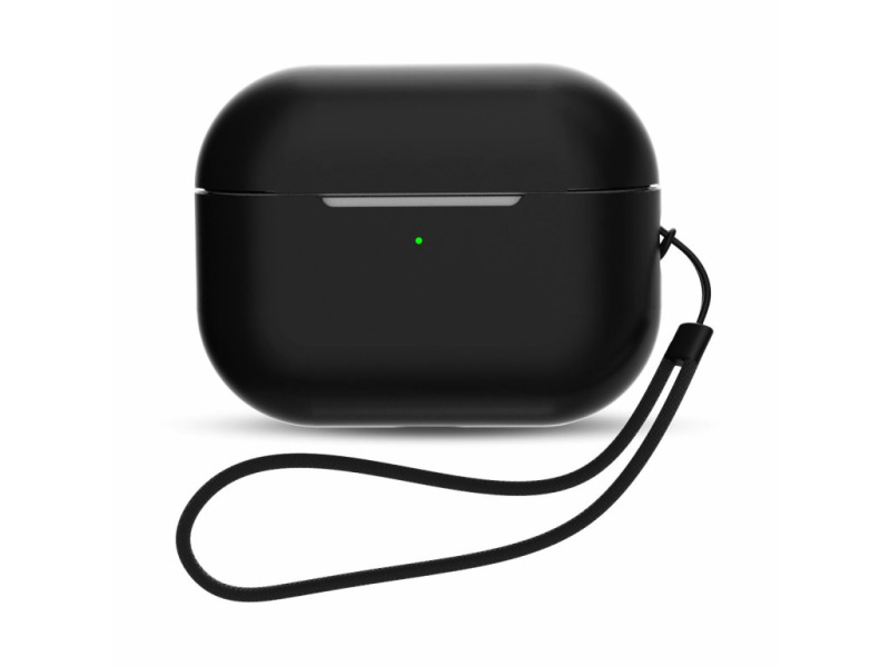 Silikonový obal s poutkem a lankem pro AirPods 1/2 - Černá