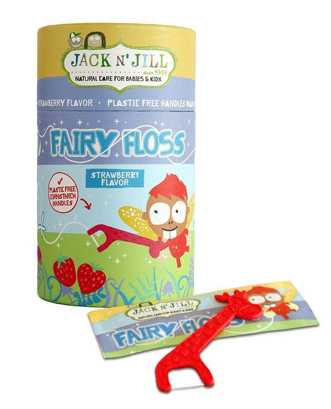 JACK N' JILL Zubní nit pro děti Fairy Floss s jemnou jahodovou příchutí 30 ks