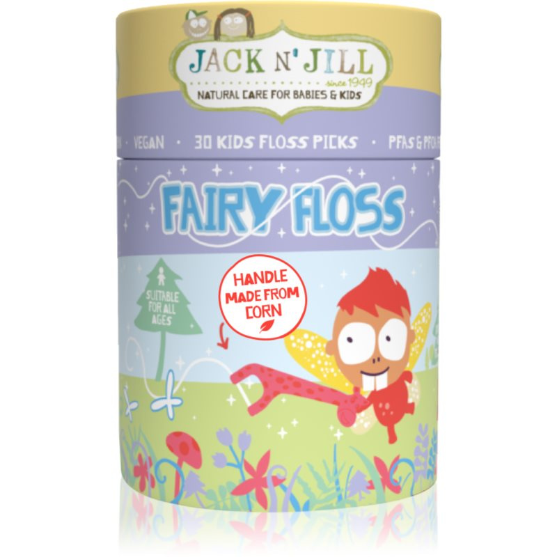 JACK N' JILL Zubní nit pro děti Fairy Floss s jemnou jahodovou příchutí 30 ks