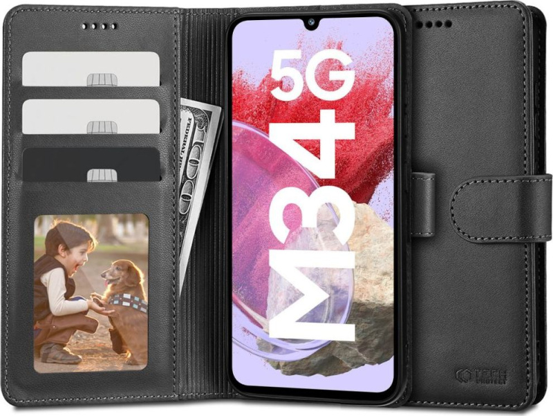 Tech-Protect Pouzdro pro Samsung Galaxy M34 5G - Tech-Protect, Wallet Black