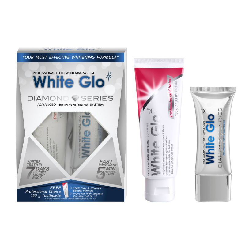 White Glo Diamond Series Whitening System sada pro bělení zubů