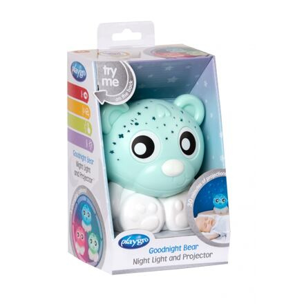 Playgro - Usínací lampička medvídek s projektorem - zeleno-bílý