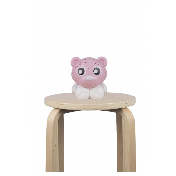 Playgro Usínací lampička medvídek s projektorem, růžovo-bílý