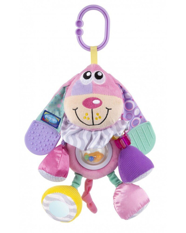 Playgro Závěsný pejsek s kousátky růžový