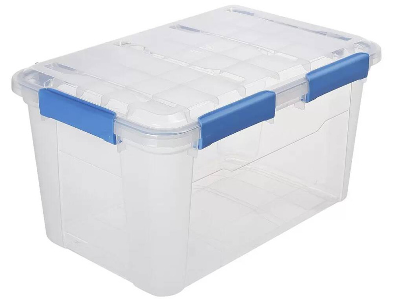 German Vodotěsný box s víkem EZY / 50 l / 57,8 x 38,2 x 31,8  / plast / transparentní/modrá Varianta: ivi1