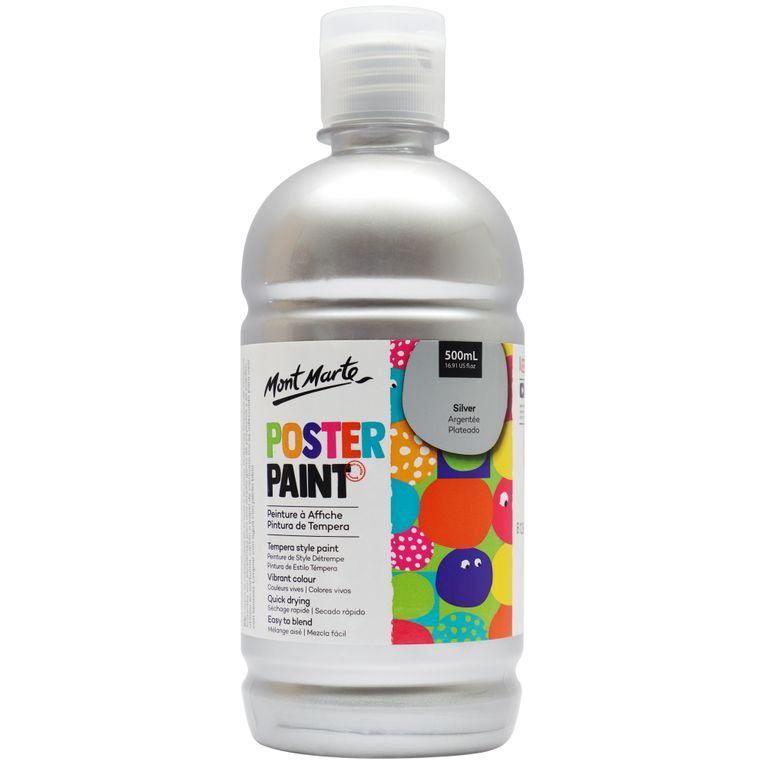 Temperová barva Mont Marte 500 ml - stříbrná (Silver)