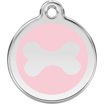 Známka Red Dingo Kost růžová velikost známky S - 20 mm