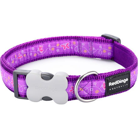 RedDingo Obojek Butterfly Purple - 1,2/20 až 32cm