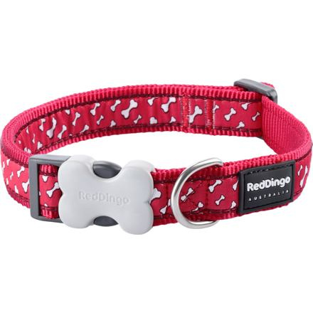 Obojek RD 15 mm x 24-37 cm - Flying Bones Red