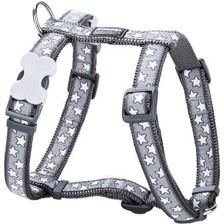 Postroj RD 12 mm x 30-44 cm - Stars White on Grey