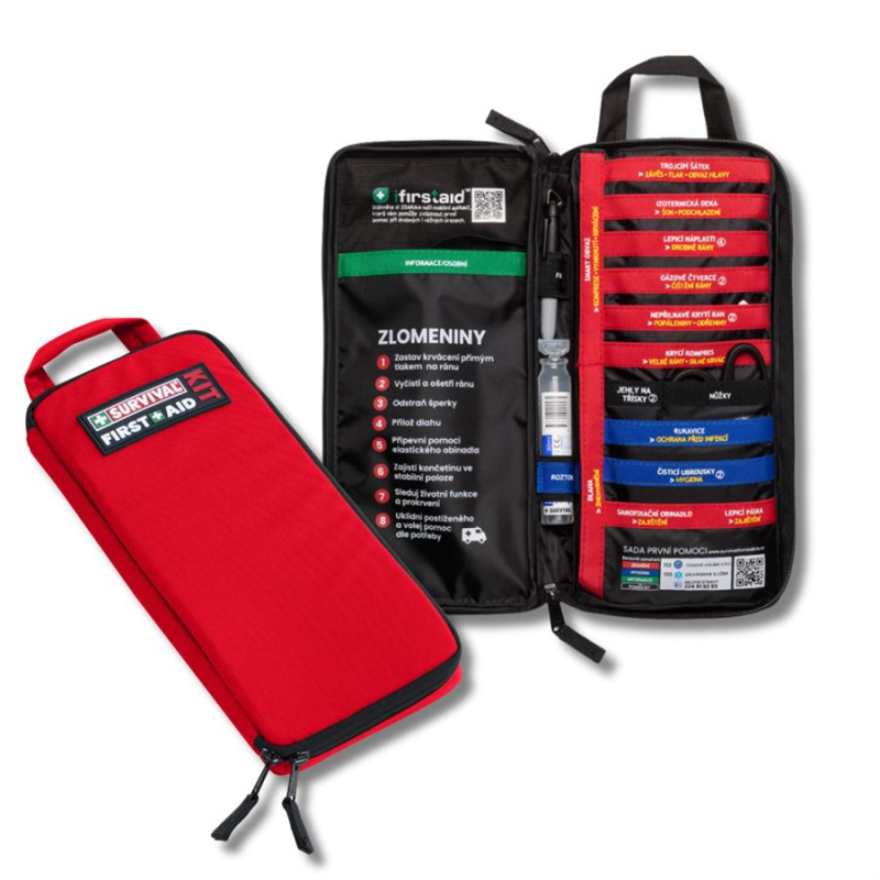 Survival rybářská lékarnička first aid kit slimline red