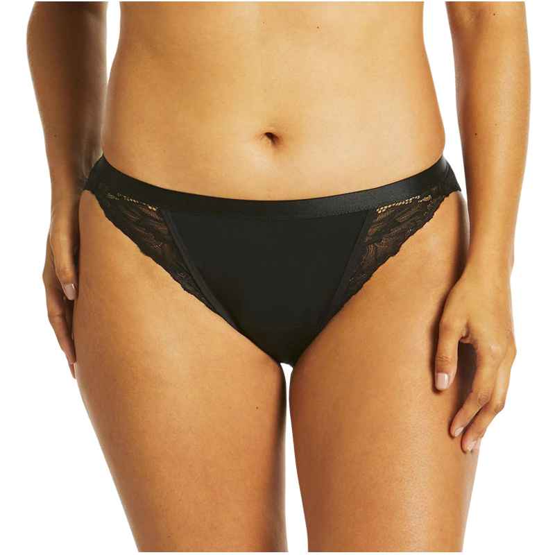 Menstruační kalhotky Love Luna černé LUXE Lace Midi Tanga Brief (LLUWLATA) M