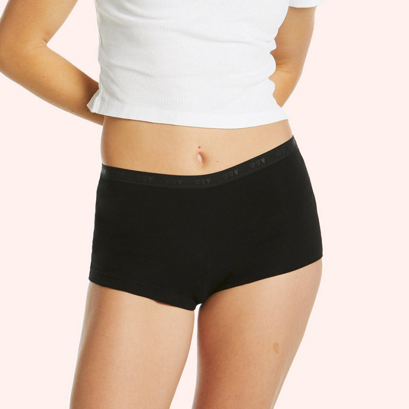 Menstruační kalhotky pro dívky Love Luna Shortie Brief Black Hearts (LLUWFISH) 158