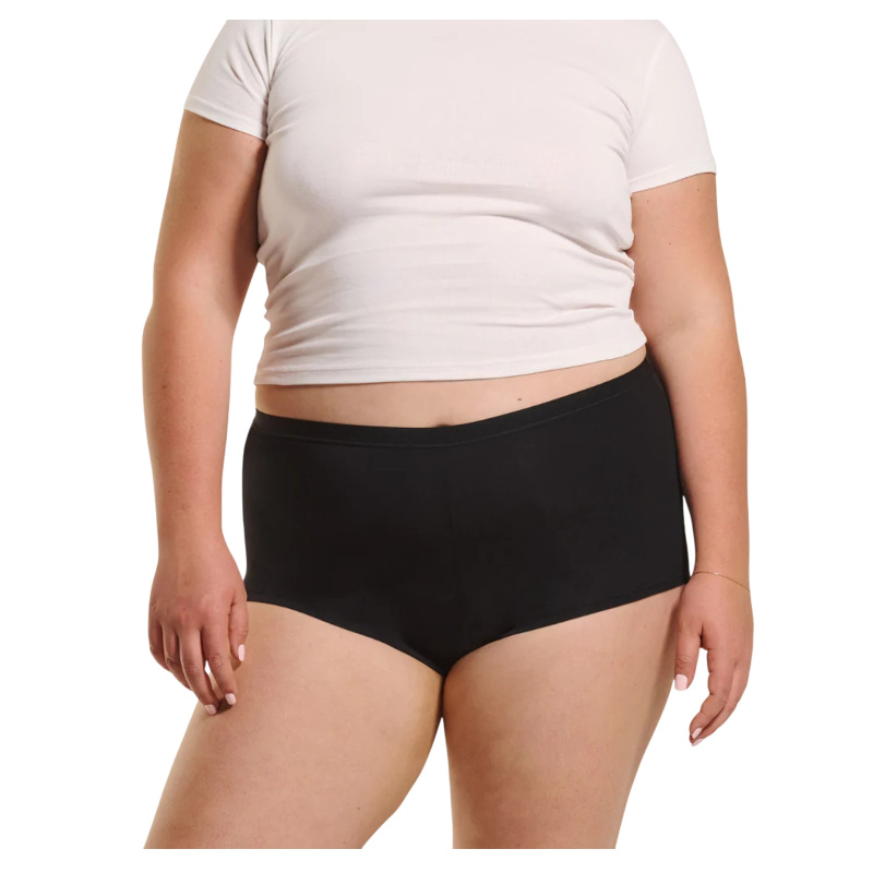 Menstruační kalhotky Love Luna černé Cotton Shortie (LLUWCPSH) L