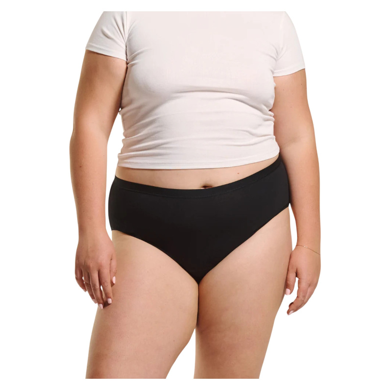 Menstruační kalhotky Love Luna černé Cotton Midi Brief (LLUWCPMI) S