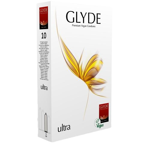 Glyde Prémiové veganské kondomy Ultra 10 ks | Transparentní