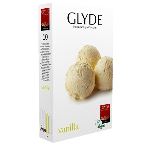 Glyde Prémiové veganské kondomy s aroma vanilky 10 ks | Žluté