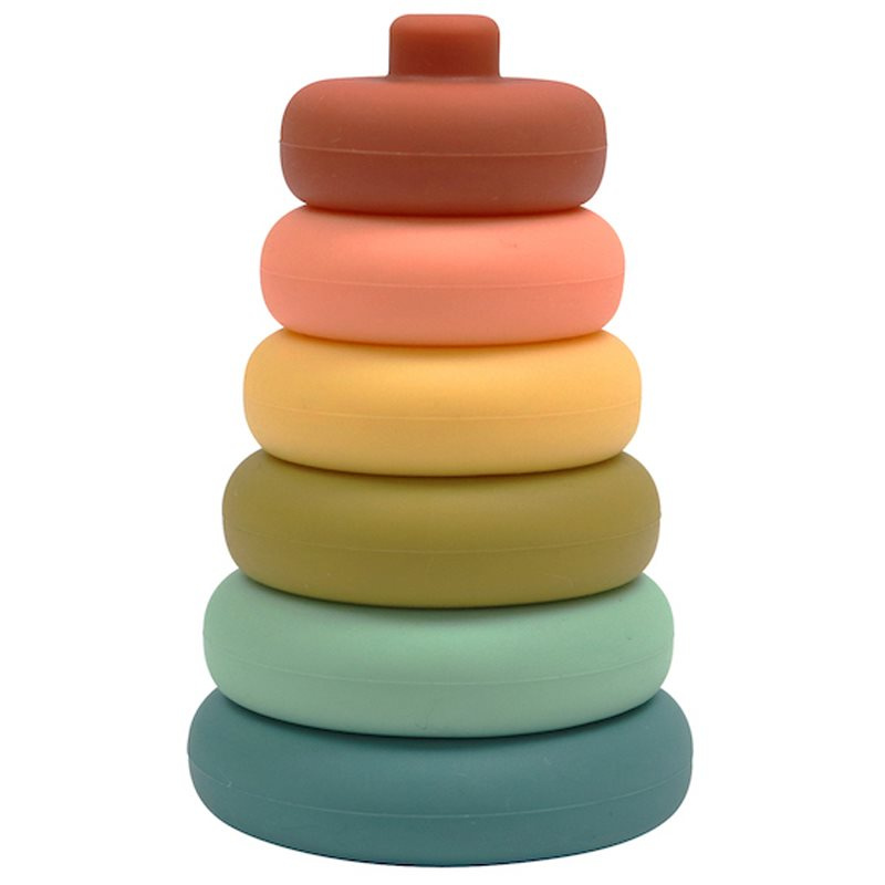 O.B Designs Silicone Stacker Tower skládací věž Cherry 8m+ 1 ks