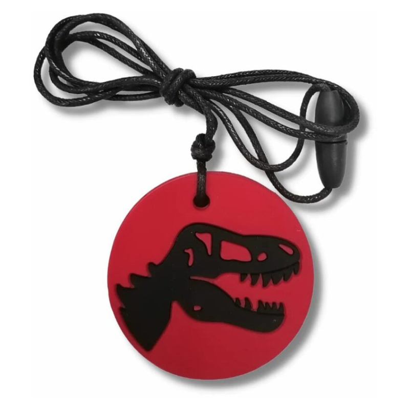 Jellystone Designs Uklidňující přívěsek Dinosaurus - červený