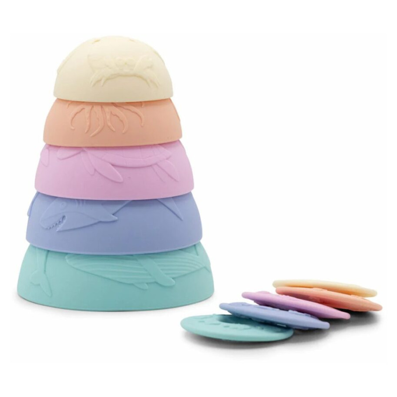 Jellystone Designs Silikonové stohovací kelímky, pastelová