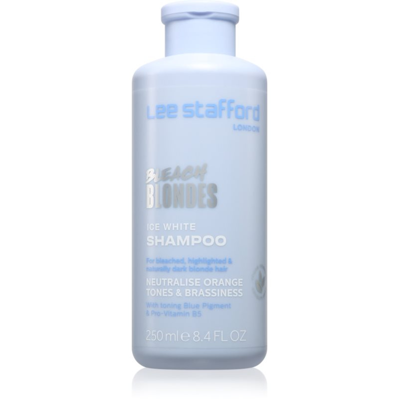 Lee Stafford Bleach Blondes Ice White neutralizující stříbrný šampon pro blond a melírované vlasy 250 ml