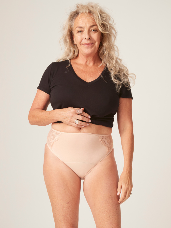 Menstruační kalhotky Modibodi Sensual French Cut Moderate-Heavy Beige (MODI4030B) XL