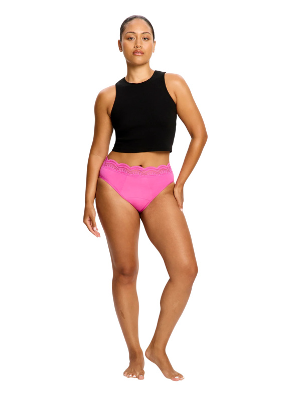 Menstruační kalhotky Modibodi Sensual Hi Waist Bikini Super Electric Fuchsia (MKMSEF) 4XL