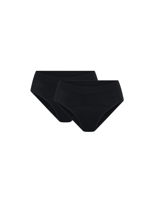 2PACK dívčí menstruační kalhotky Modibodi Teen Soft Stretch Seamless Hipster Bikini Moderate (DMKMTSSSHBM) 12-14 let