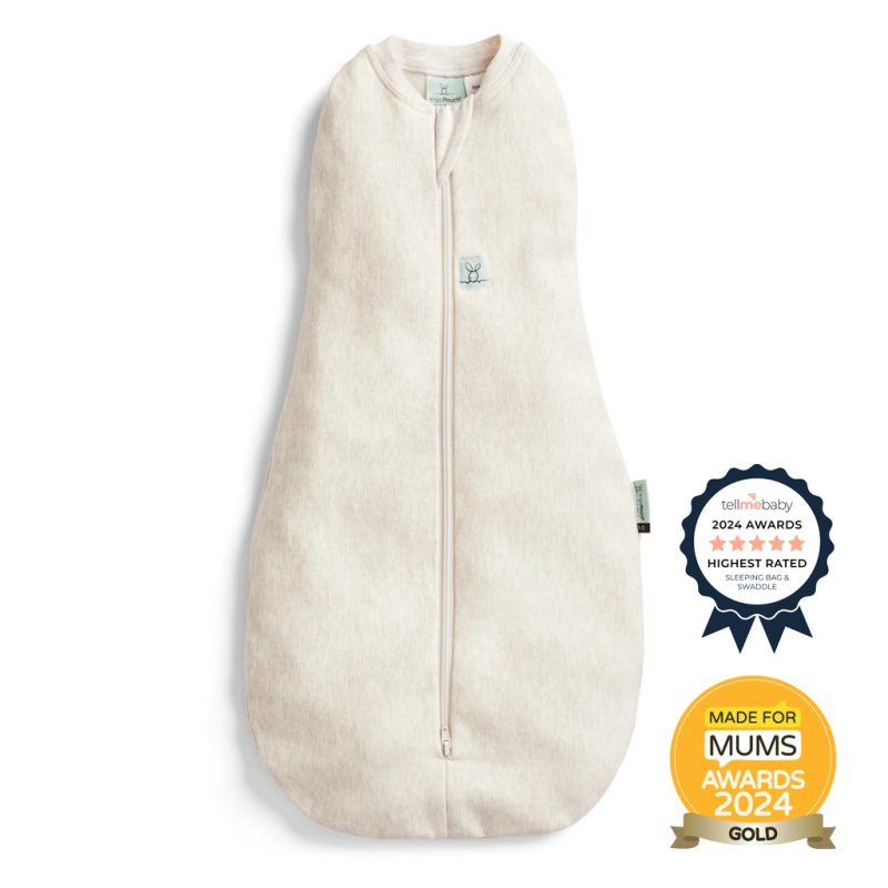 ErgoPouch Cocoon zavinovačka a spací pytel 2v1 Oatmeal Marle 0,2 tog (3–6 měsíců)