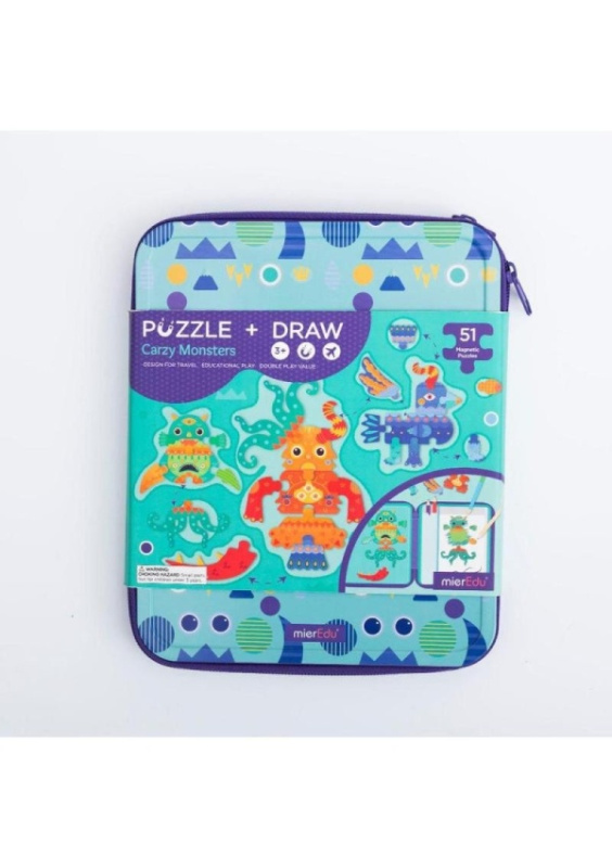MierEdu Cestovní magnetické puzzle s omalovánkami - příšerky JRK Kladno