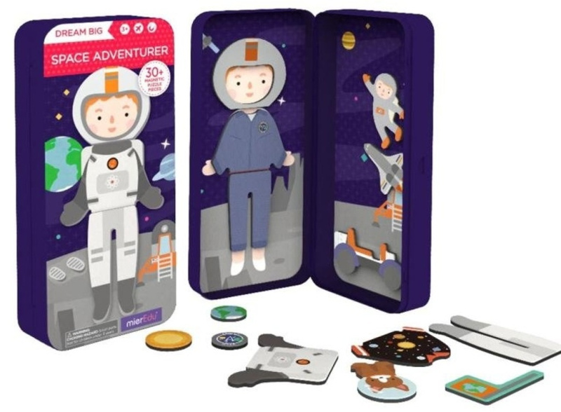 MierEdu Cestovní magnetické puzzle - astronaut JRK Kladno