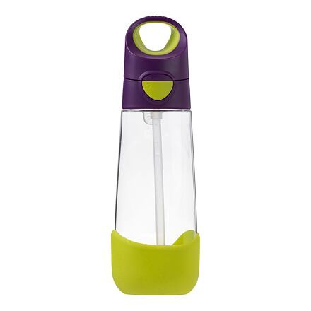 b.box Láhev na pití s brčkem 600 ml - fialová/zelená