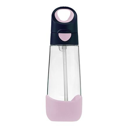 b.box Láhev na pití s brčkem 600 ml - indigo/růžová