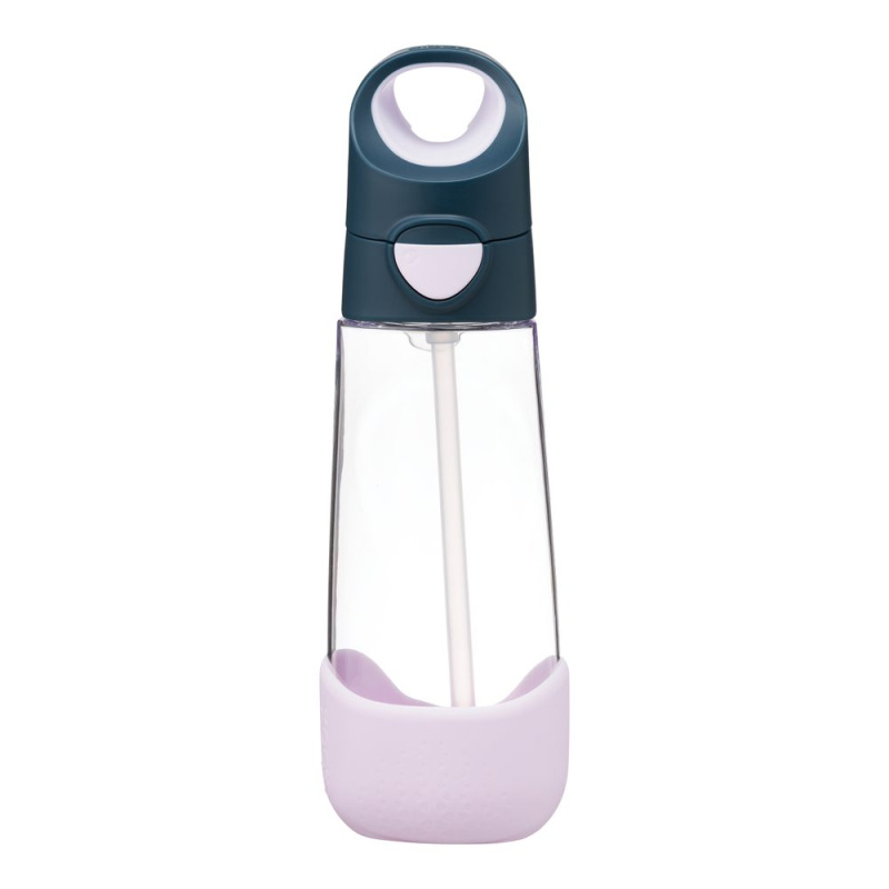 b.box Láhev na pití s brčkem 600 ml - indigo/růžová